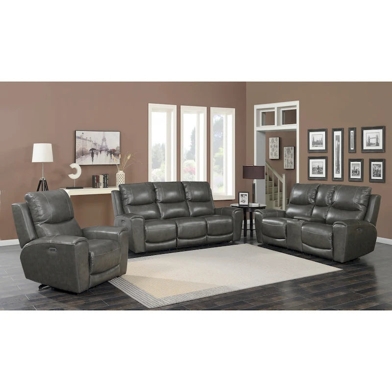 Fauteuil inclinable électrique en cuir pleine fleur Fyti Copper Grove
