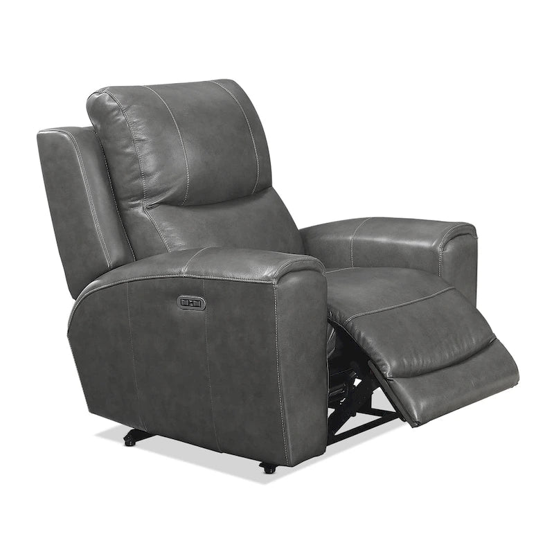 Fauteuil inclinable électrique en cuir pleine fleur Fyti Copper Grove
