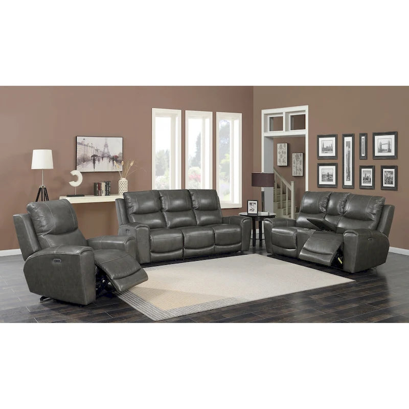 Fauteuil inclinable électrique en cuir pleine fleur Fyti Copper Grove