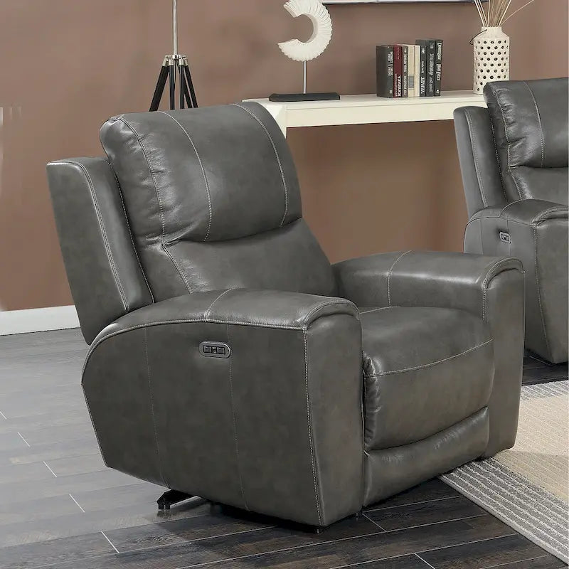 Fauteuil inclinable électrique en cuir pleine fleur Fyti Copper Grove