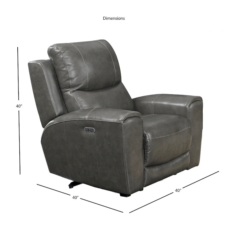 Fauteuil inclinable électrique en cuir pleine fleur Fyti Copper Grove