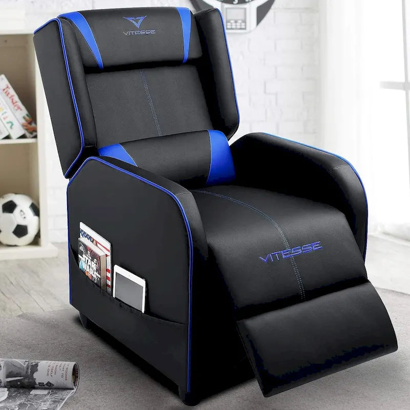 BOSSIN Fauteuil inclinable de jeu Style course Dossier haut Fauteuil inclinable de salon Siège de cinéma
