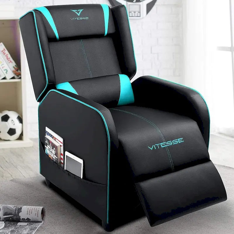 BOSSIN Fauteuil inclinable de jeu Style course Dossier haut Fauteuil inclinable de salon Siège de cinéma