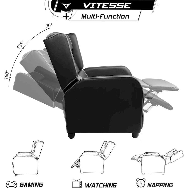 BOSSIN Fauteuil inclinable de jeu Style course Dossier haut Fauteuil inclinable de salon Siège de cinéma