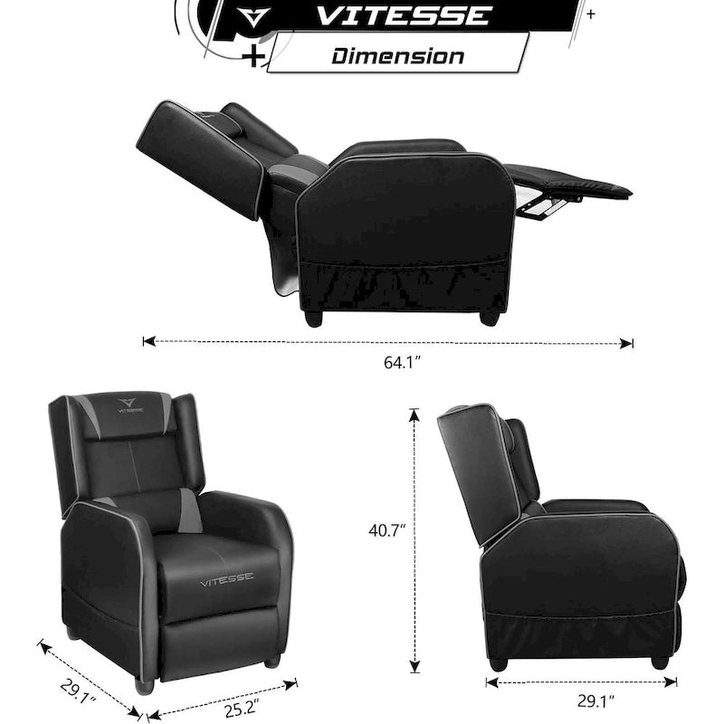 BOSSIN Fauteuil inclinable de jeu Style course Dossier haut Fauteuil inclinable de salon Siège de cinéma