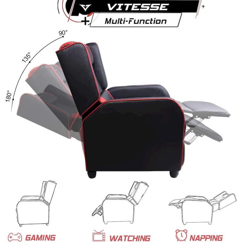BOSSIN Fauteuil inclinable de jeu Style course Dossier haut Fauteuil inclinable de salon Siège de cinéma