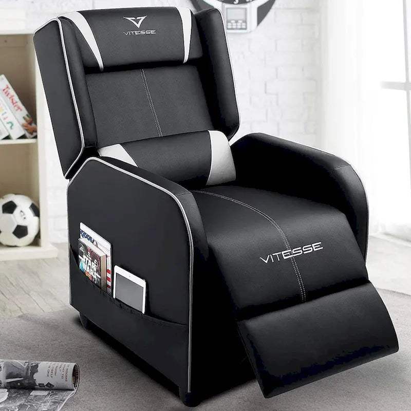 BOSSIN Fauteuil inclinable de jeu Style course Dossier haut Fauteuil inclinable de salon Siège de cinéma