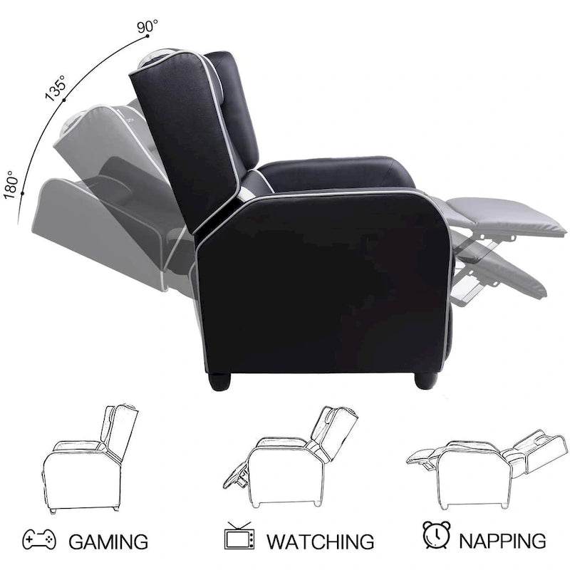 BOSSIN Fauteuil inclinable de jeu Style course Dossier haut Fauteuil inclinable de salon Siège de cinéma