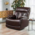 Fauteuil inclinable électrique en cuir pleine fleur avec appuie-tête réglable, repose-pieds extensible et fonction zéro gravité