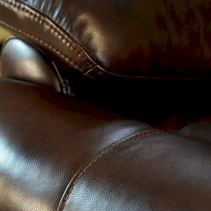 Fauteuil inclinable électrique en cuir pleine fleur avec appuie-tête réglable, repose-pieds extensible et fonction zéro gravité