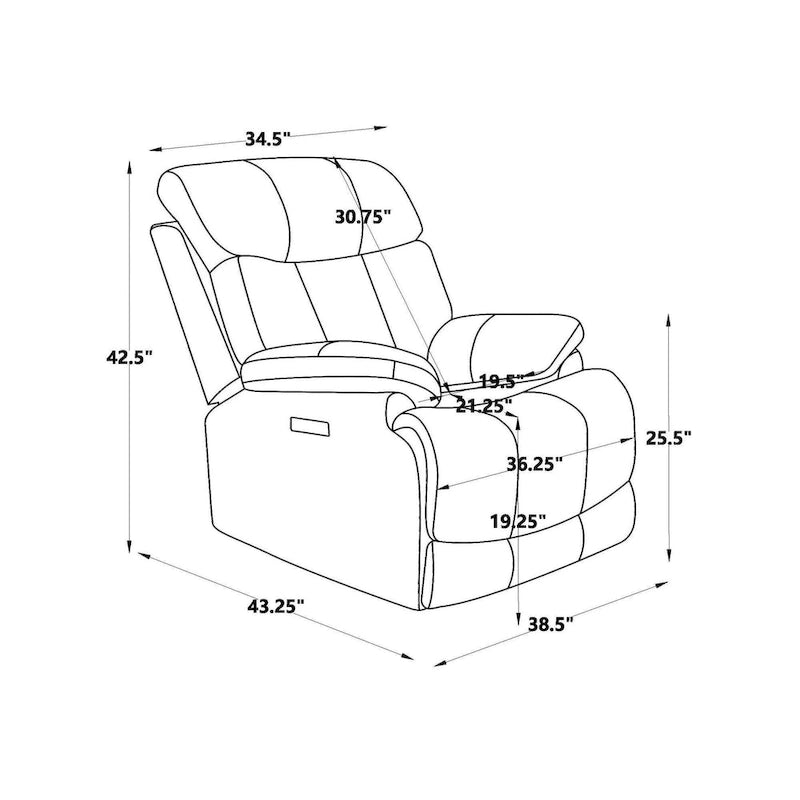 Fauteuil inclinable électrique en cuir pleine fleur avec appuie-tête réglable, repose-pieds extensible et fonction zéro gravité