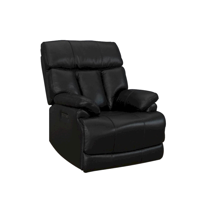 Fauteuil inclinable électrique en cuir pleine fleur avec appuie-tête réglable, repose-pieds extensible et fonction zéro gravité