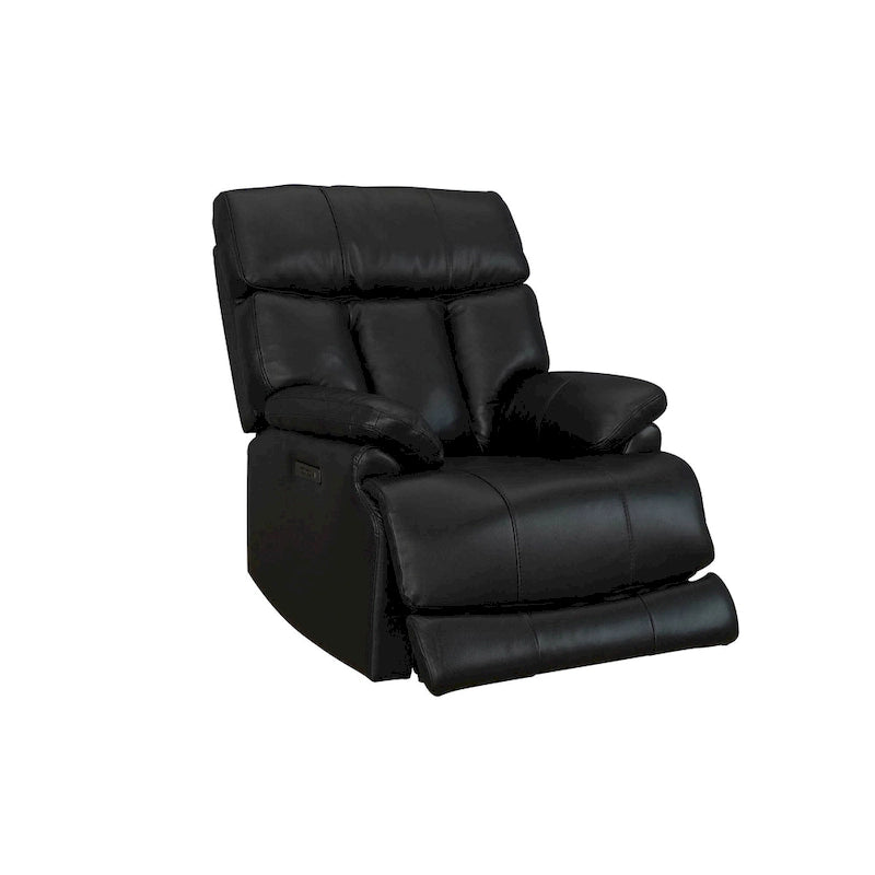 Fauteuil inclinable électrique en cuir pleine fleur avec appuie-tête réglable, repose-pieds extensible et fonction zéro gravité