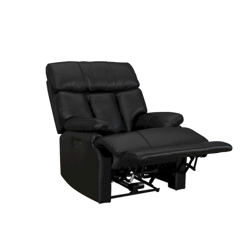 Fauteuil inclinable électrique en cuir pleine fleur avec appuie-tête réglable, repose-pieds extensible et fonction zéro gravité