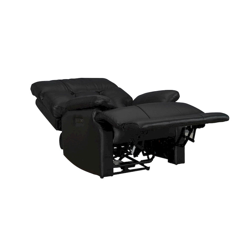 Fauteuil inclinable électrique en cuir pleine fleur avec appuie-tête réglable, repose-pieds extensible et fonction zéro gravité