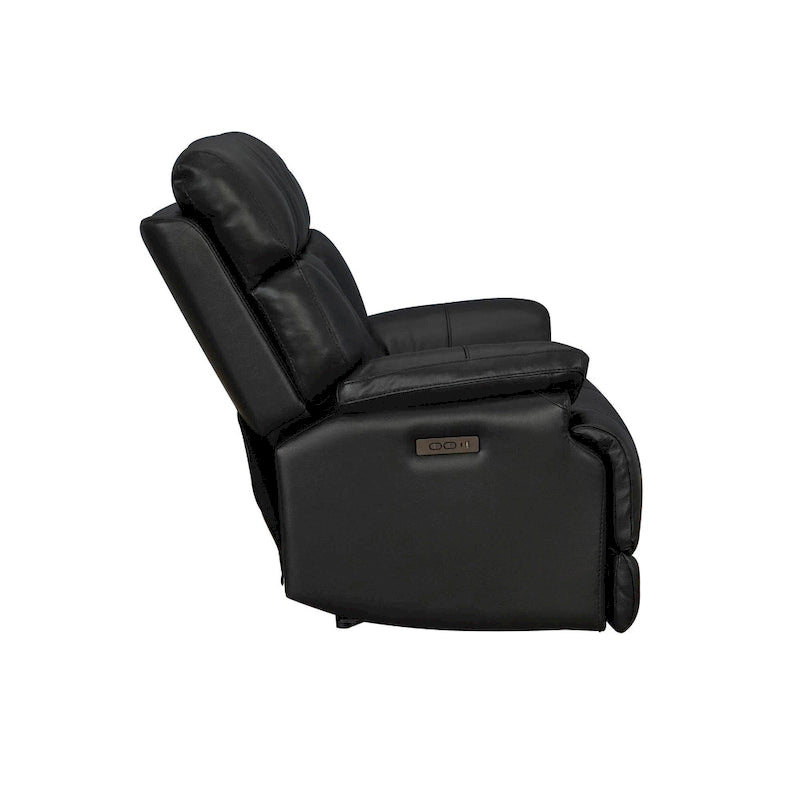 Fauteuil inclinable électrique en cuir pleine fleur avec appuie-tête réglable, repose-pieds extensible et fonction zéro gravité