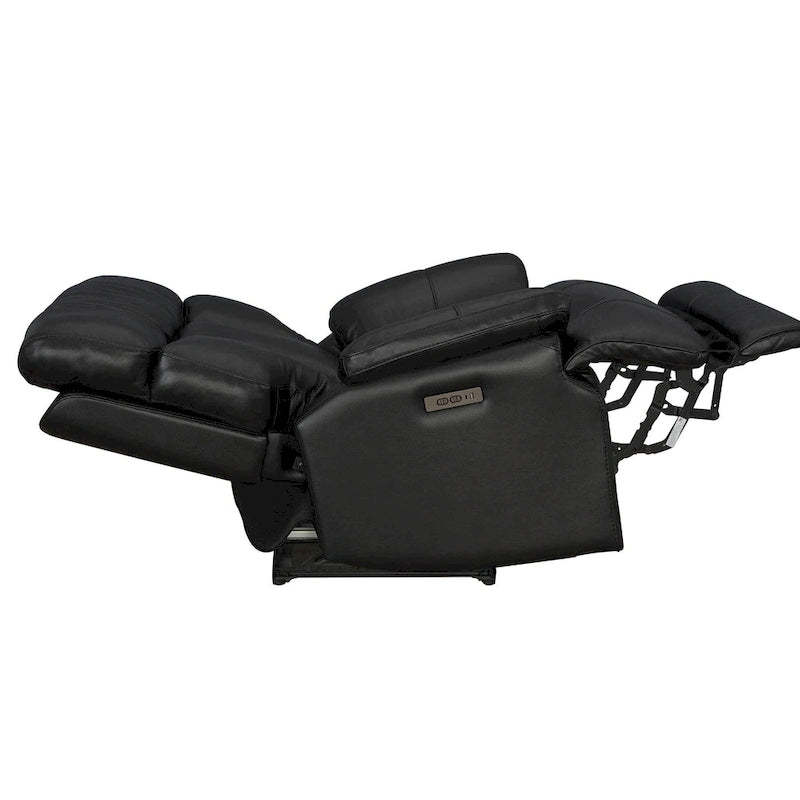 Fauteuil inclinable électrique en cuir pleine fleur avec appuie-tête réglable, repose-pieds extensible et fonction zéro gravité