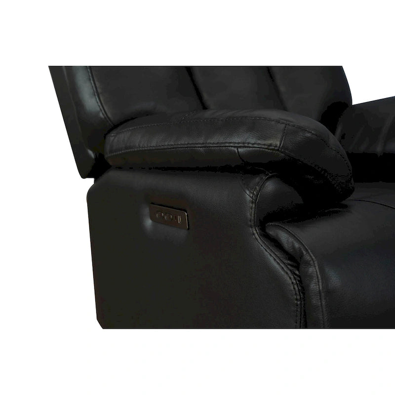 Fauteuil inclinable électrique en cuir pleine fleur avec appuie-tête réglable, repose-pieds extensible et fonction zéro gravité