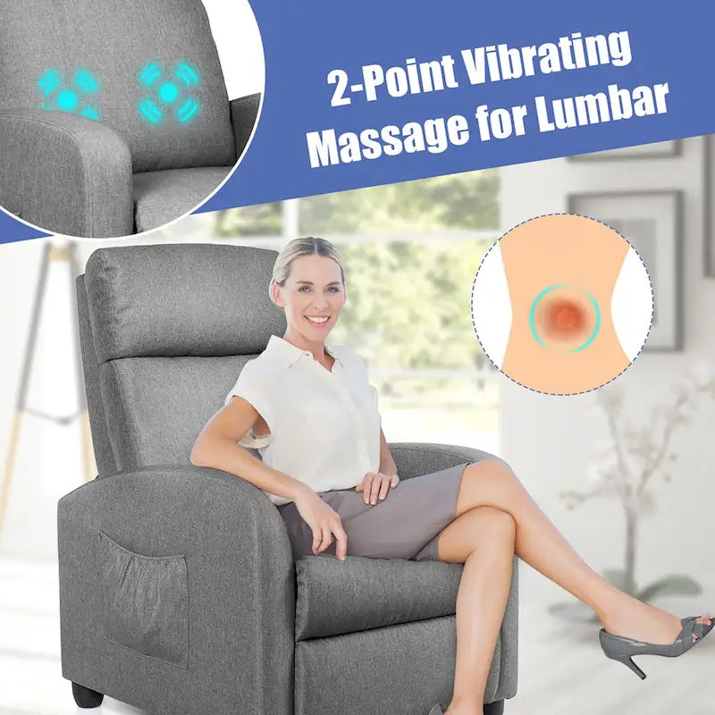 Fauteuil inclinable de massage en tissu