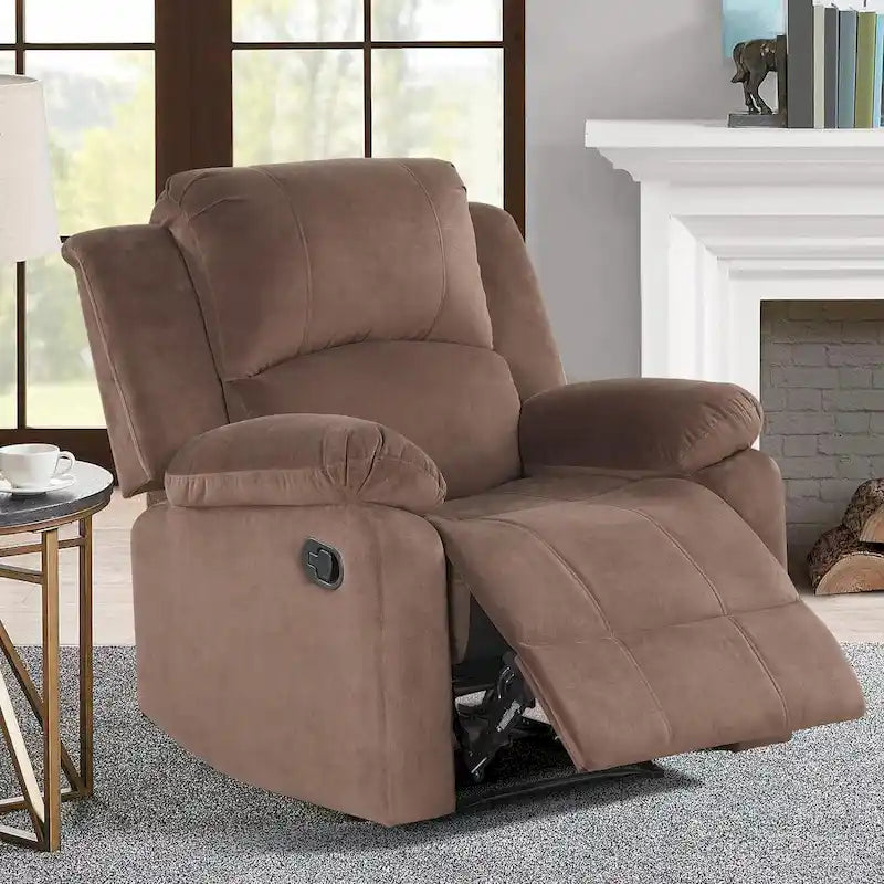 Fauteuil inclinable manuel, canapé individuel inclinable rembourré en tissu doux pour salon chambre