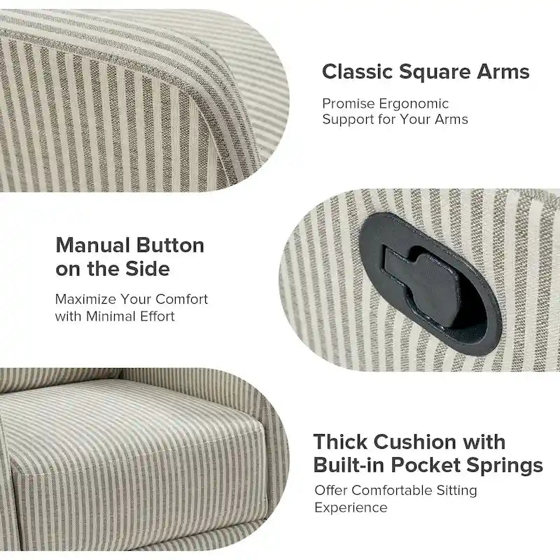 Fauteuil inclinable, pivotant à 360° et à bascule Diana en polyester moderne par HULALA HOME