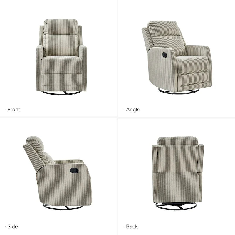 Fauteuil inclinable, pivotant à 360° et à bascule Diana en polyester moderne par HULALA HOME