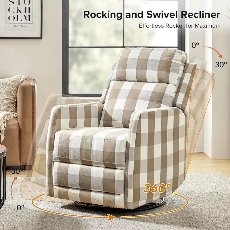 Fauteuil inclinable, pivotant à 360° et à bascule Diana en polyester moderne par HULALA HOME