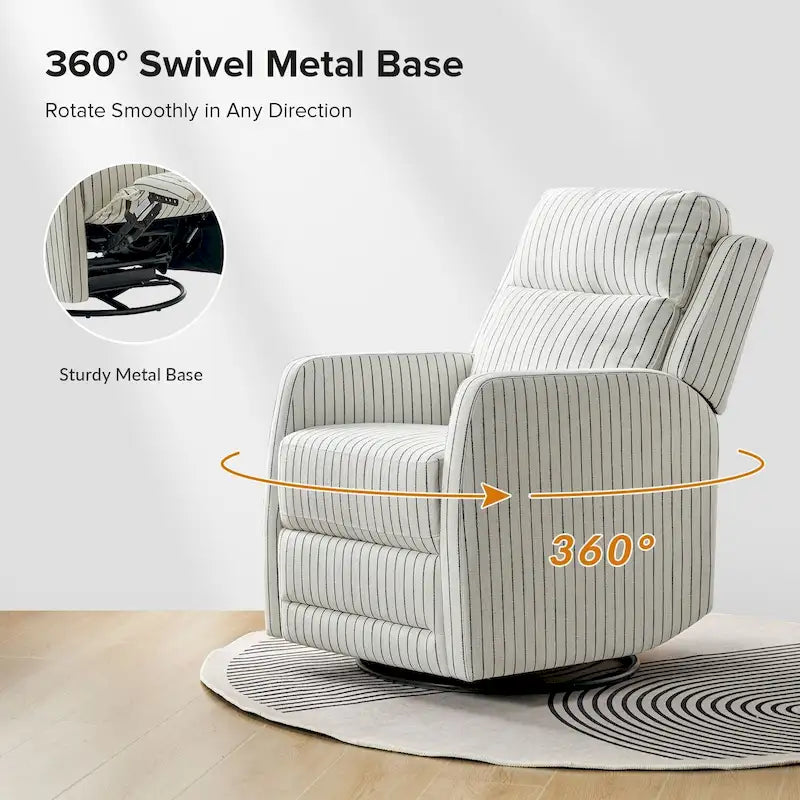 Fauteuil inclinable, pivotant à 360° et à bascule Diana en polyester moderne par HULALA HOME