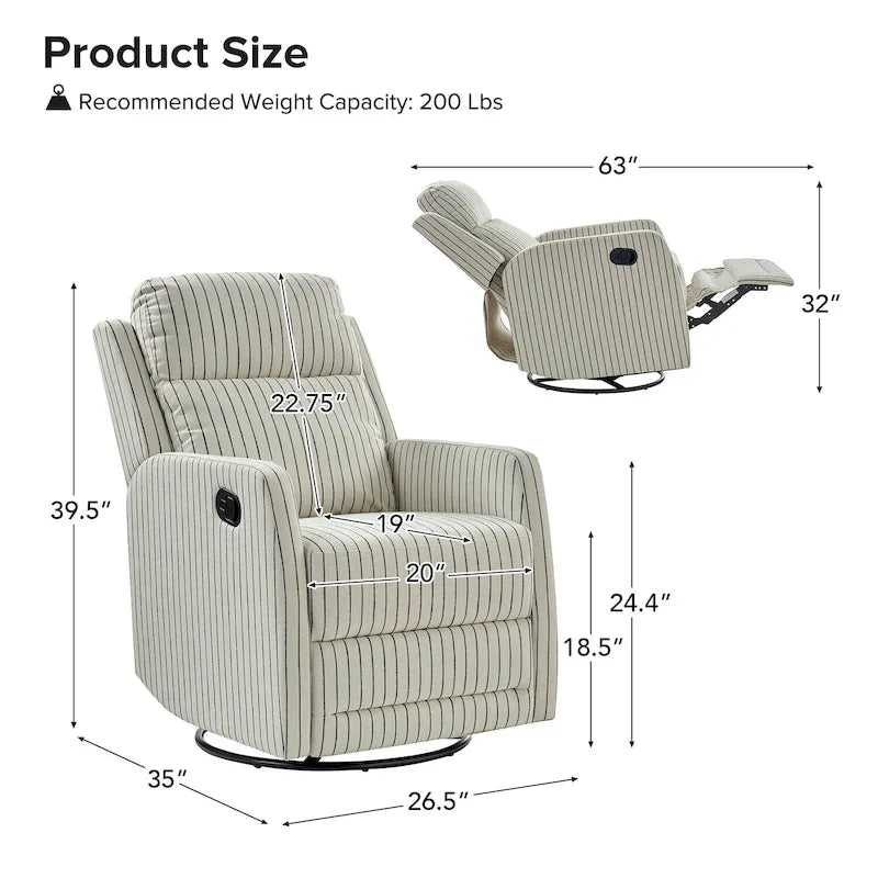 Fauteuil inclinable, pivotant à 360° et à bascule Diana en polyester moderne par HULALA HOME
