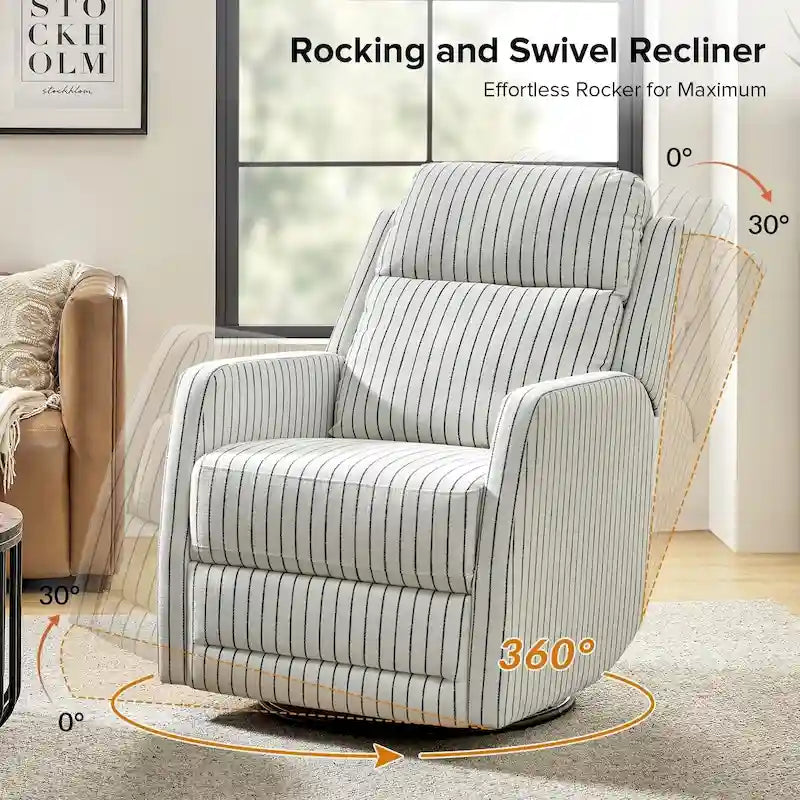Fauteuil inclinable, pivotant à 360° et à bascule Diana en polyester moderne par HULALA HOME