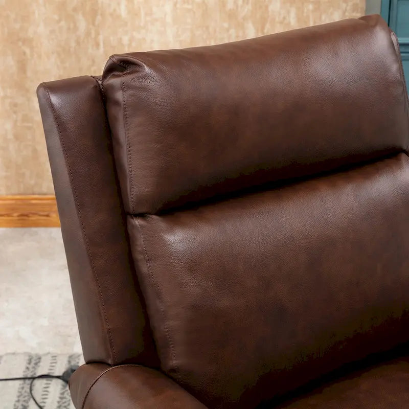 Fauteuil inclinable en cuir véritable avec accoudoirs et dossier confortables