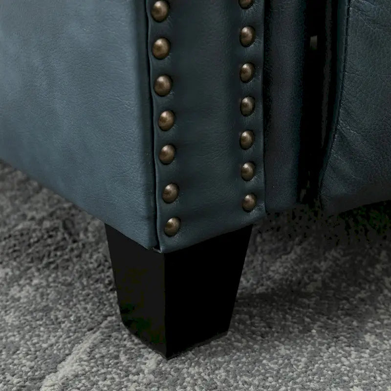 Fauteuil inclinable en cuir véritable avec accoudoirs et dossier confortables