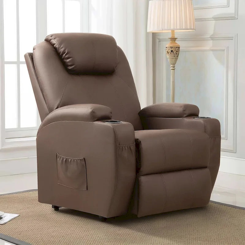 Fauteuil inclinable LACOO Power Lift en cuir PU avec massage