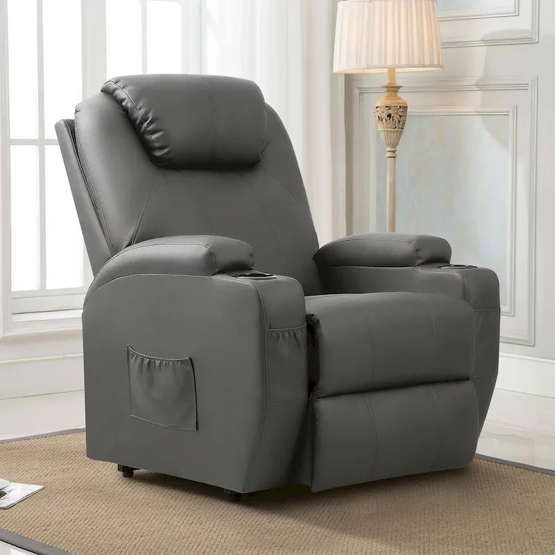 Fauteuil inclinable LACOO Power Lift en cuir PU avec massage