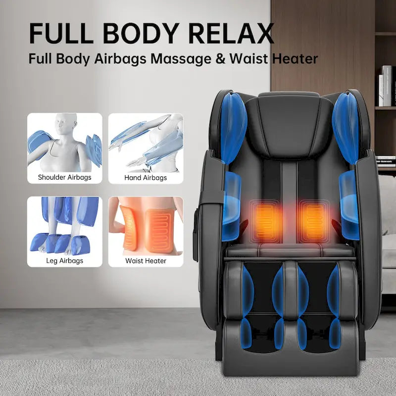 Fauteuil de massage corporel chauffant Ukuowu Favor-MM350 avec mode zéro gravité et lecteur de musique Bluetooth