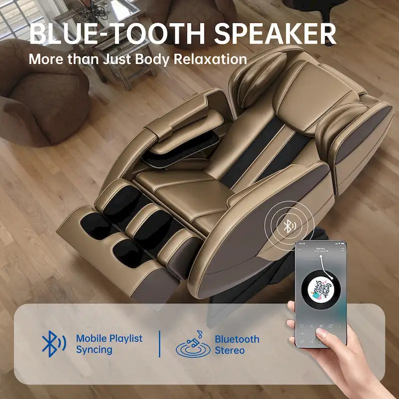 Fauteuil de massage corporel chauffant Ukuowu Favor-MM350 avec mode zéro gravité et lecteur de musique Bluetooth
