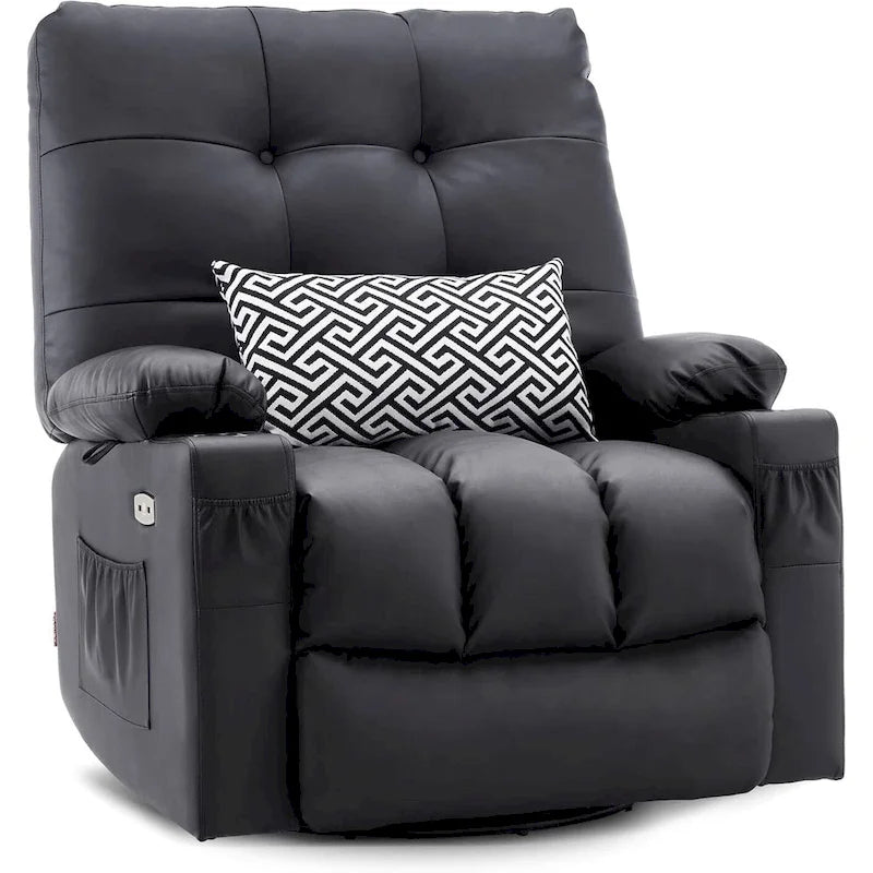 Fauteuil inclinable, pivotant et coulissant MCombo avec fonctions de massage et chauffage, en faux cuir 7748