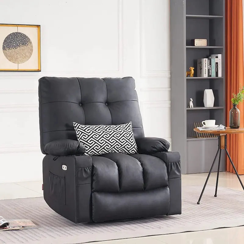 Fauteuil inclinable, pivotant et coulissant MCombo avec fonctions de massage et chauffage, en faux cuir 7748