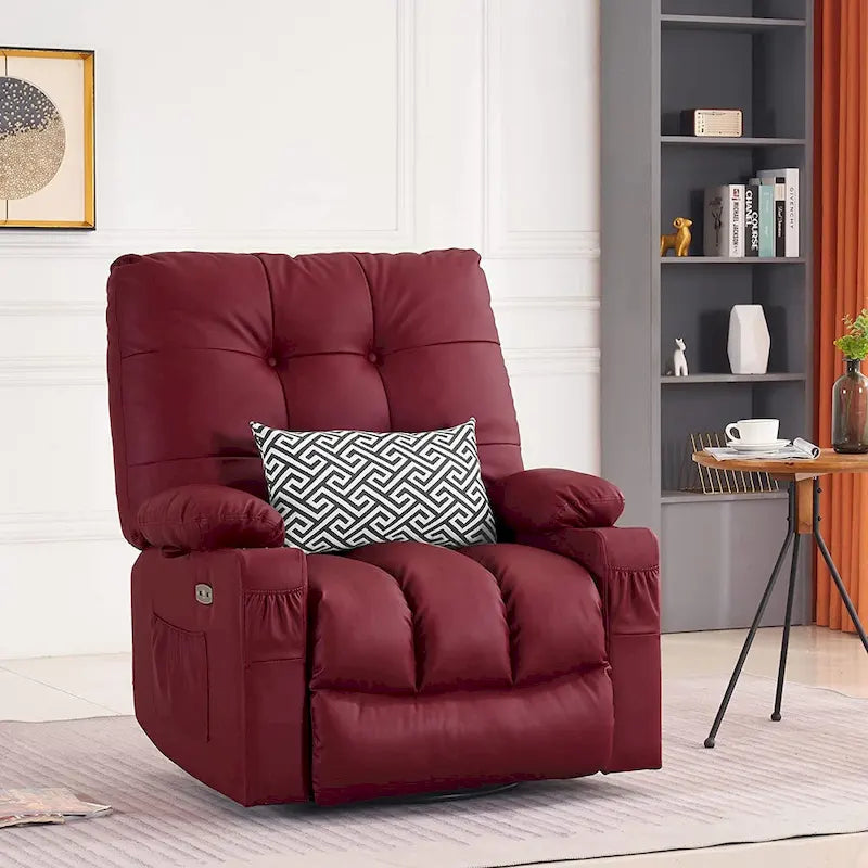Fauteuil inclinable, pivotant et coulissant MCombo avec fonctions de massage et chauffage, en faux cuir 7748