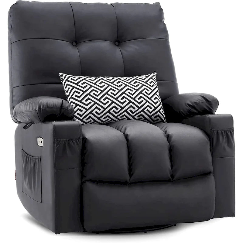 Fauteuil inclinable, pivotant et coulissant MCombo avec fonctions de massage et chauffage, en faux cuir 7748