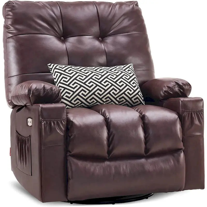 Fauteuil inclinable, pivotant et coulissant MCombo avec fonctions de massage et chauffage, en faux cuir 7748