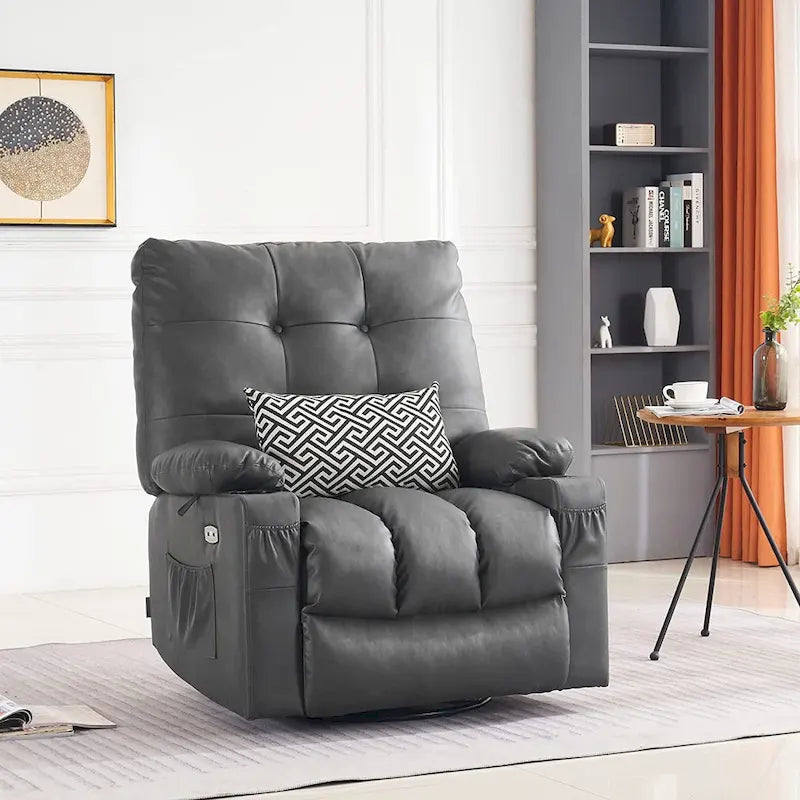 Fauteuil inclinable, pivotant et coulissant MCombo avec fonctions de massage et chauffage, en faux cuir 7748