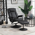 HOMCOM Fauteuil relax pivotant, inclinable, en similicuir, avec repose-pieds, pour salon, bureau, chambre à coucher