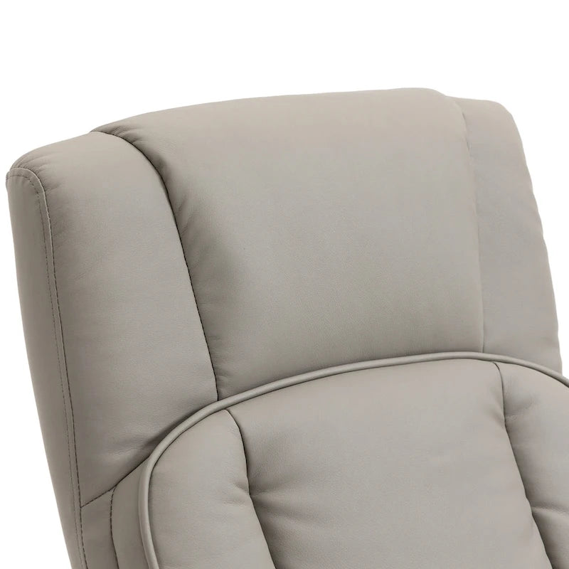 HOMCOM Fauteuil relax pivotant, inclinable, en similicuir, avec repose-pieds, pour salon, bureau, chambre à coucher