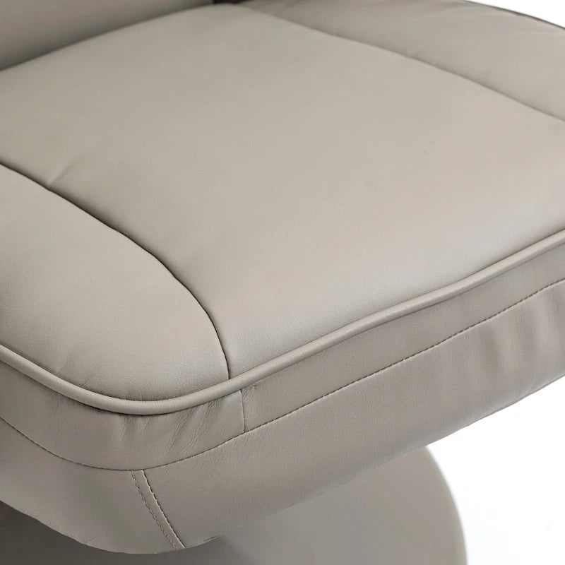 HOMCOM Fauteuil relax pivotant, inclinable, en similicuir, avec repose-pieds, pour salon, bureau, chambre à coucher
