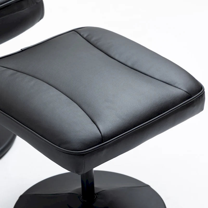 HOMCOM Fauteuil relax pivotant, inclinable, en similicuir, avec repose-pieds, pour salon, bureau, chambre à coucher