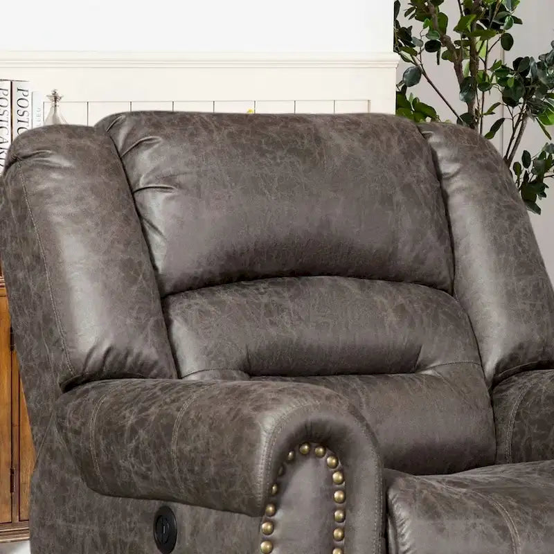 Fauteuil inclinable électrique en cuir respirant avec port USB pour salon et salle de cinéma