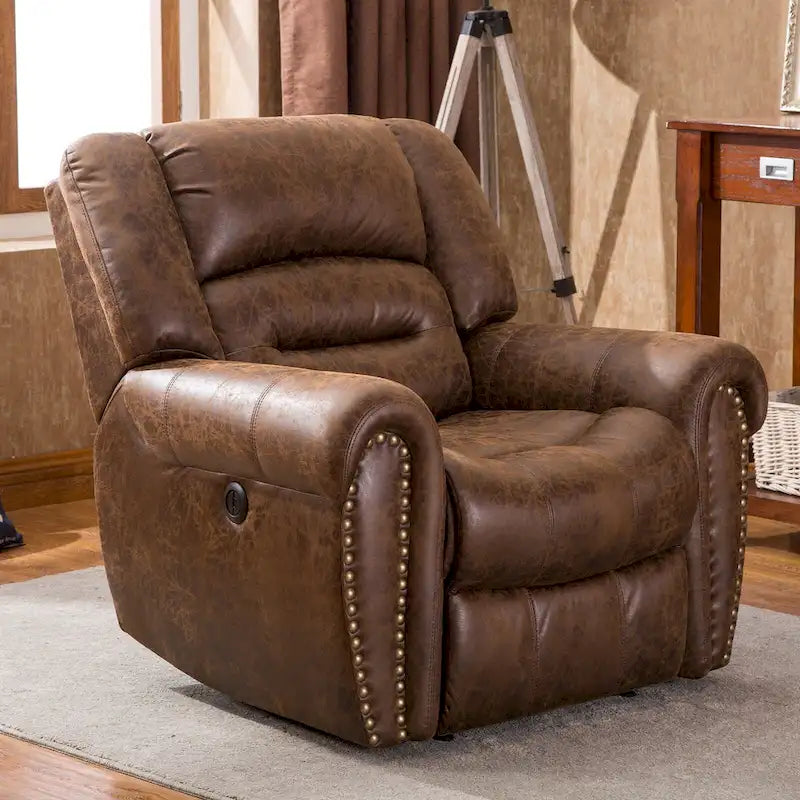 Fauteuil inclinable électrique en cuir respirant avec port USB pour salon et salle de cinéma