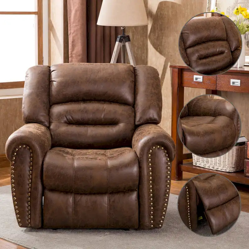 Fauteuil inclinable électrique en cuir respirant avec port USB pour salon et salle de cinéma