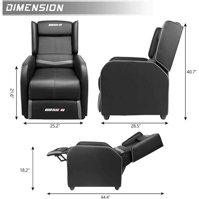 BOSSIN - Canapé inclinable simple de jeu ergonomique en cuir PU pour le salon